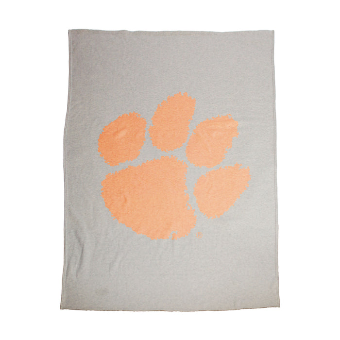 Clemson Tigers Oversized Logo Sublimated Sweatshirt Blanket