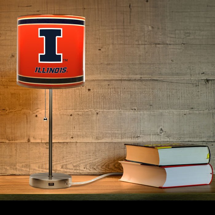 Illinois Fighting Illini Chrome Lamp