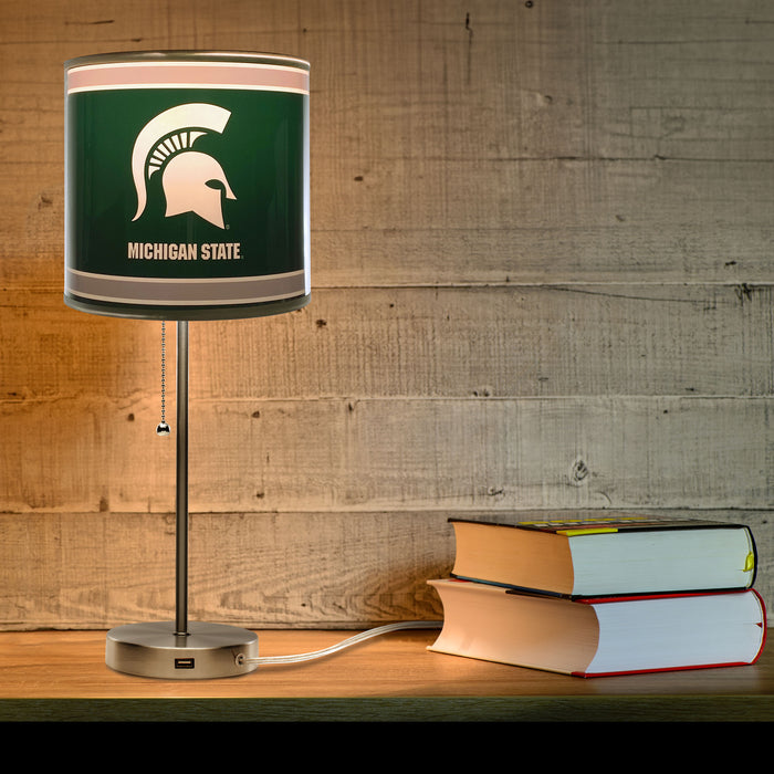 Michigan State Spartans Chrome Lamp