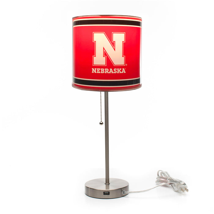 Nebraska Corn Huskers Chrome Lamp