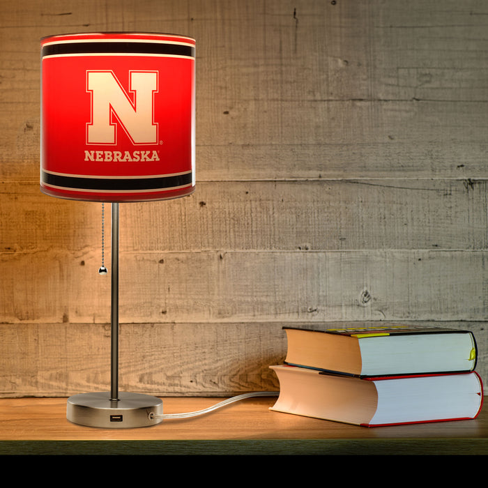 Nebraska Corn Huskers Chrome Lamp