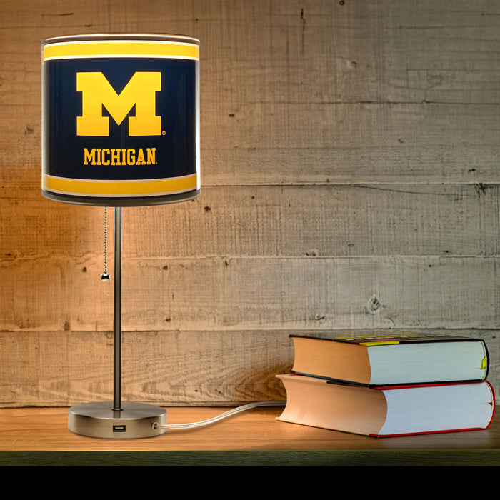 Michigan Wolverines Chrome Lamp