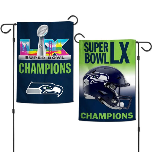 Seattle Seahawks Super Bowl LX Champions 2-Sided Garden Flag