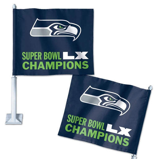 Seattle Seahawks Super Bowl LX Champions Car Flag