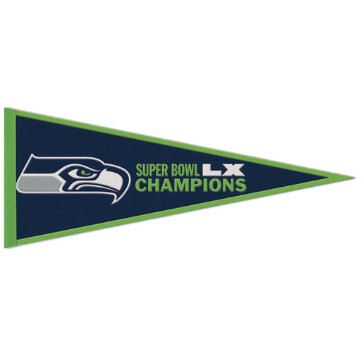 Seattle Seahawks Super Bowl LX Champions Wool Pennant 13X32 in.