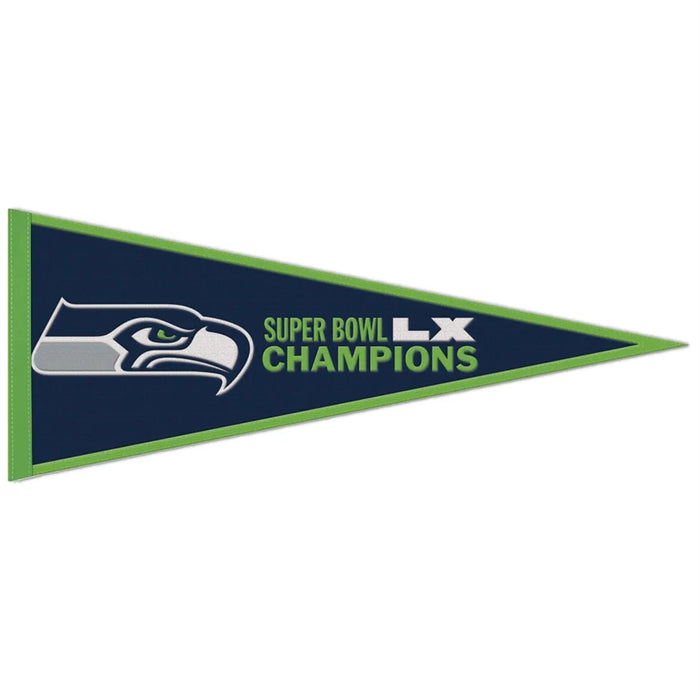 Seattle Seahawks Super Bowl LX Champions Wool Pennant 13X32 in.