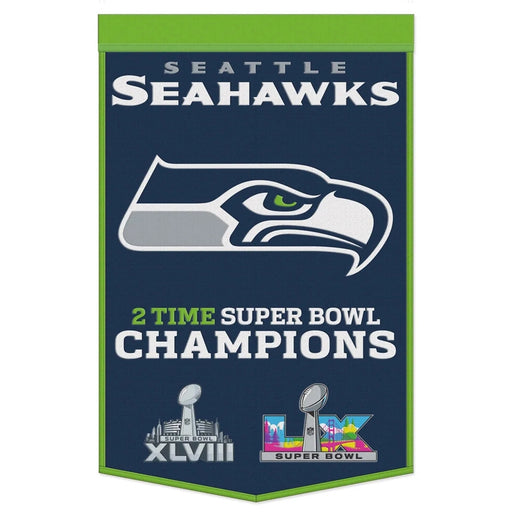 Seattle Seahawks Super Bowl LX Champions Wool Banner 24X38 in.
