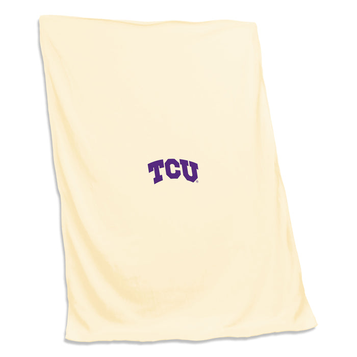 TCU Horned Frogs Oatmeal Screened Sweatshirt Blanket