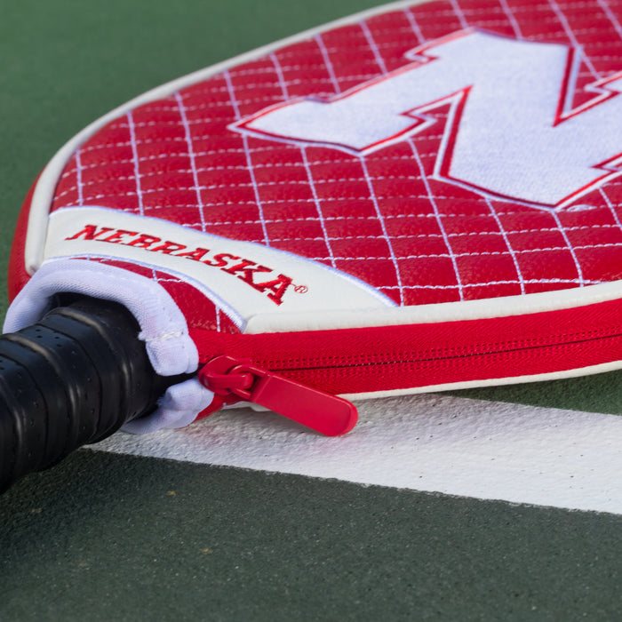 Nebraska Huskers Quilted Pickleball Paddle Cover