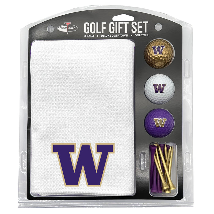 Washington Huskies 16" X 40" Microfiber Towel Golf Gift Set - White