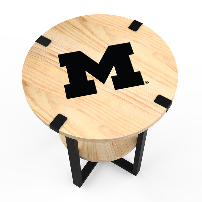 Michigan Wolverines Side Table with Charger