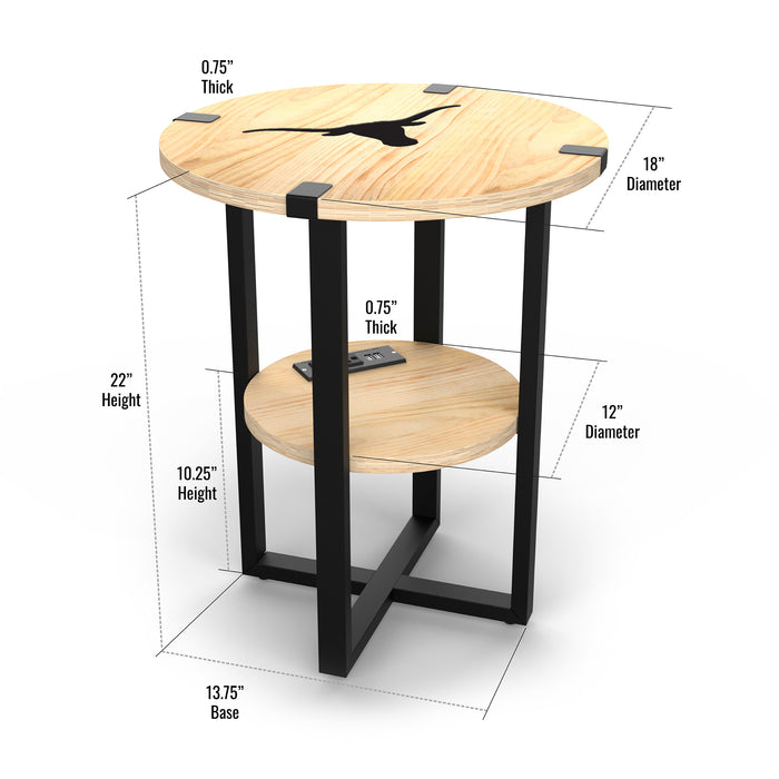 Texas Longhorns Side Table with Charger
