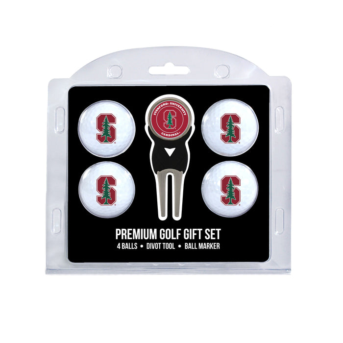 Stanford Cardinal Golf 4 Ball, Divot Tool and Ball Marker Gift Set