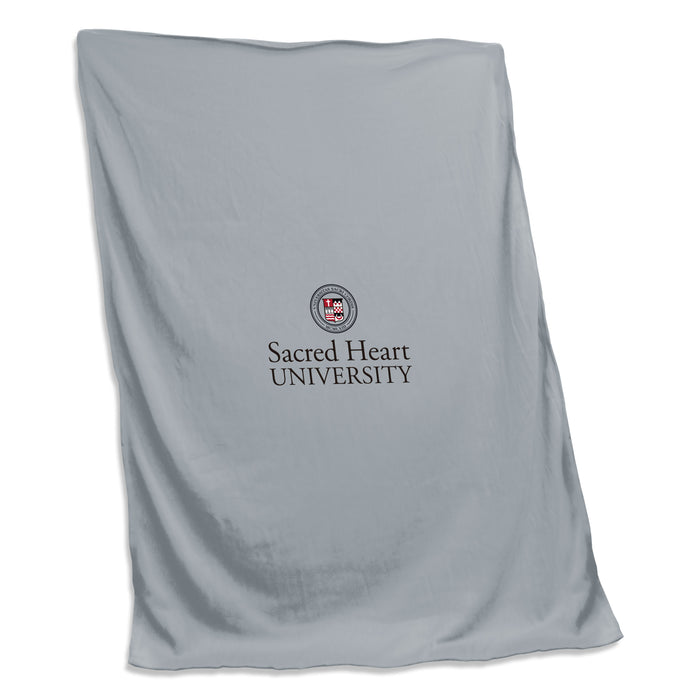 Sacred Heart Gray Screened Sweatshirt Blanket