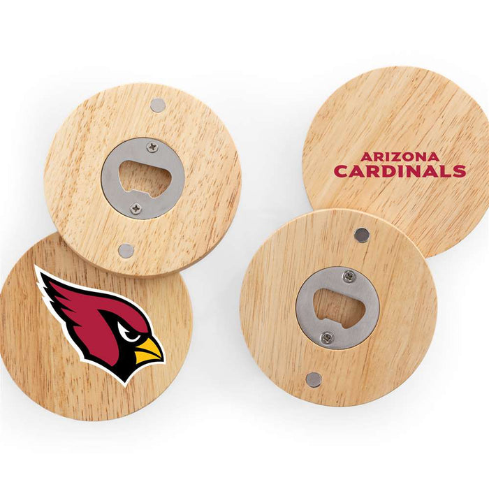Arizona Cardinals Coasters with Bottle Openers Set of 4