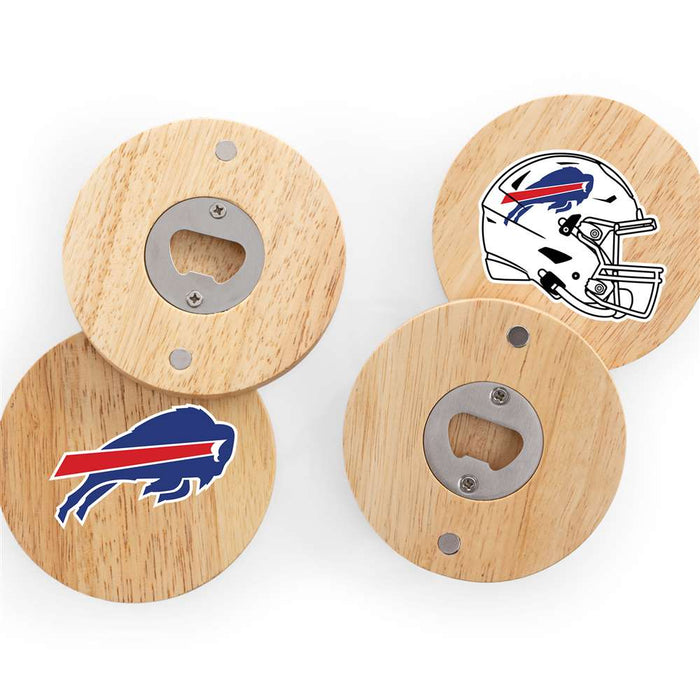 Buffalo Bills Coasters with Bottle Openers Set of 4