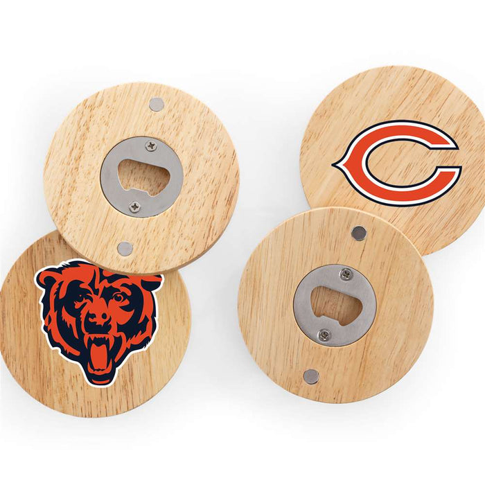 Chicago Bears Coasters with Bottle Openers Set of 4