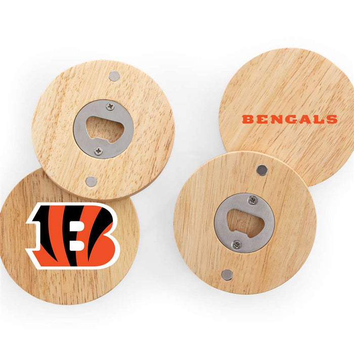Cincinnati Bengals Coasters with Bottle Openers Set of 4
