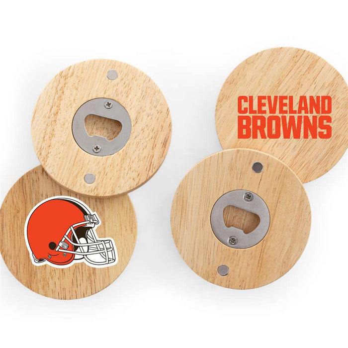Cleveland Browns Coasters with Bottle Openers Set of 4