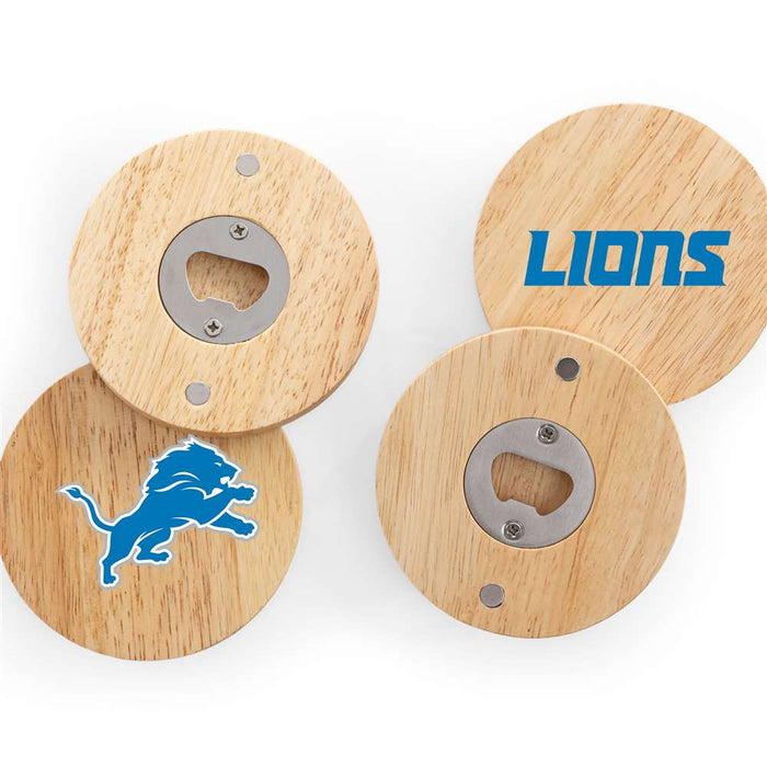 Detroit Lions Coasters with Bottle Openers Set of 4