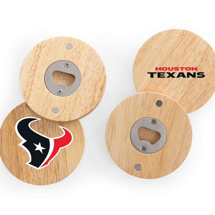 Houston Texans Coasters with Bottle Openers Set of 4