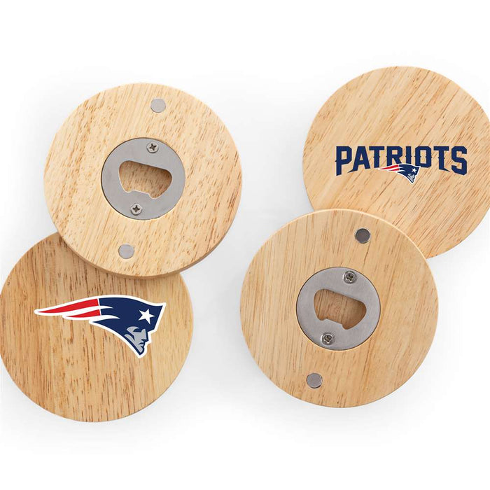 New England Patriots Coasters with Bottle Openers Set of 4