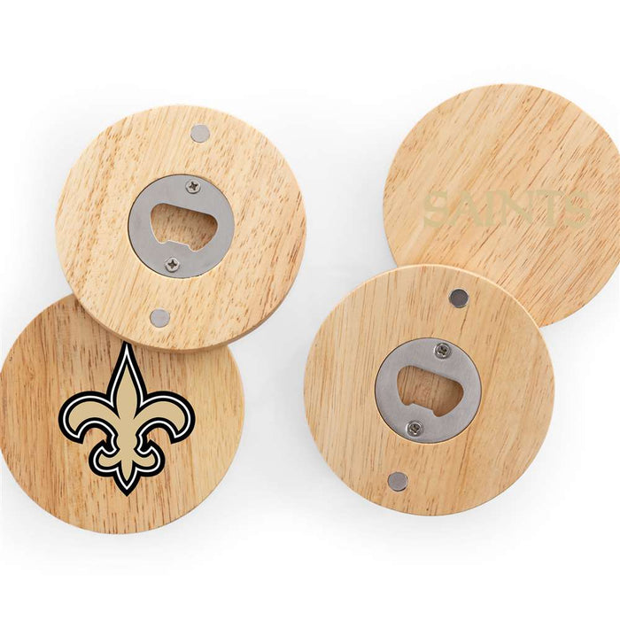 New Orleans Saints Coasters with Bottle Openers Set of 4