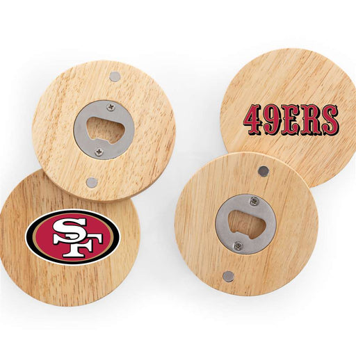 San Francisco 49ers Coasters with Bottle Openers Set of 4