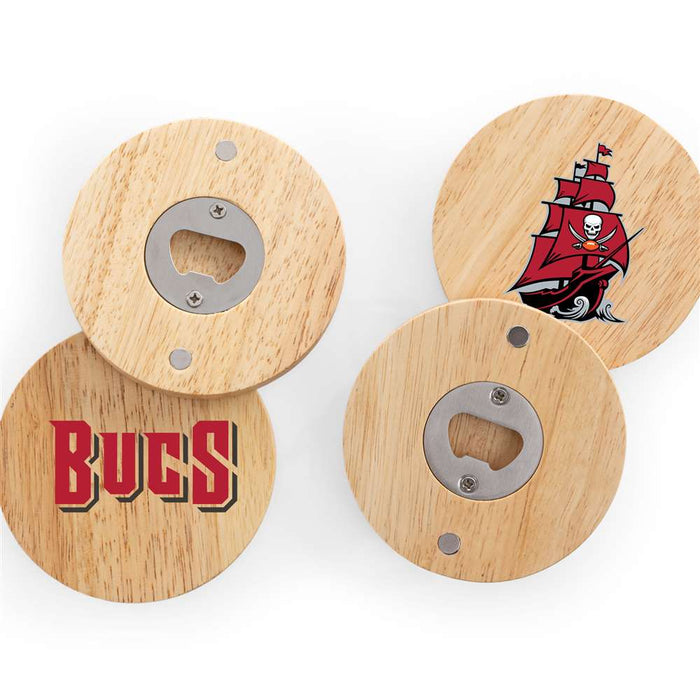 Tampa Bay Buccaneers Coasters with Bottle Openers Set of 4