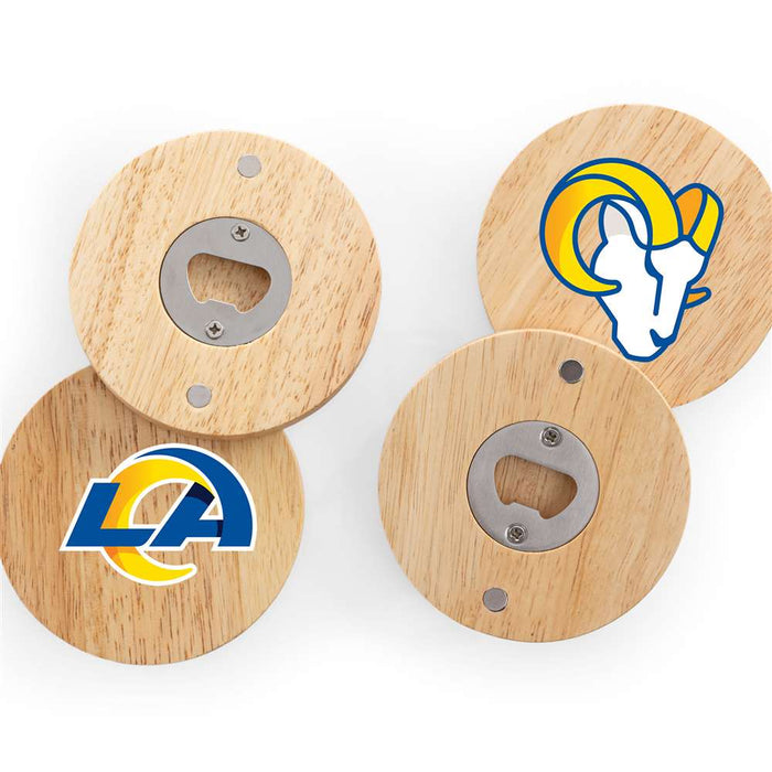Los Angeles Rams Coasters with Bottle Openers Set of 4