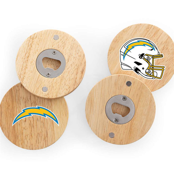 Los Angeles Chargers Coasters with Bottle Openers Set of 4