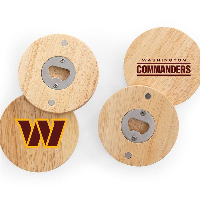 Washington Commanders Coasters with Bottle Openers Set of 4