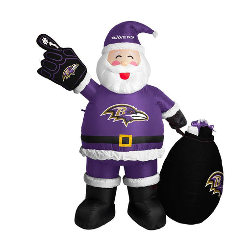 Baltimore Ravens Inflatable Santa 7 Ft Tall