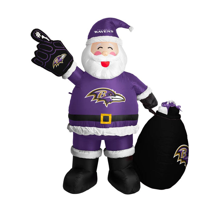 Baltimore Ravens Inflatable Santa 7 Ft Tall