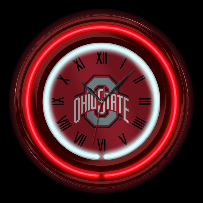 15" Ohio State Buckeyes Neon Clock