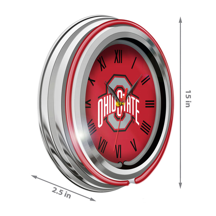 15" Ohio State Buckeyes Neon Clock