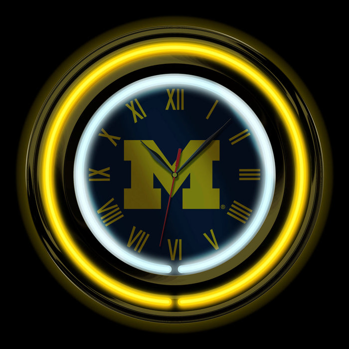 15" Michigan Wolverines Neon Clock