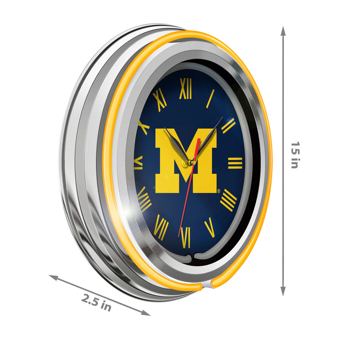 15" Michigan Wolverines Neon Clock