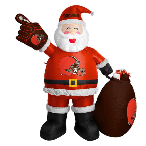 Cleveland Browns Santa Clause Yard Inflatable 7 Ft Tall
