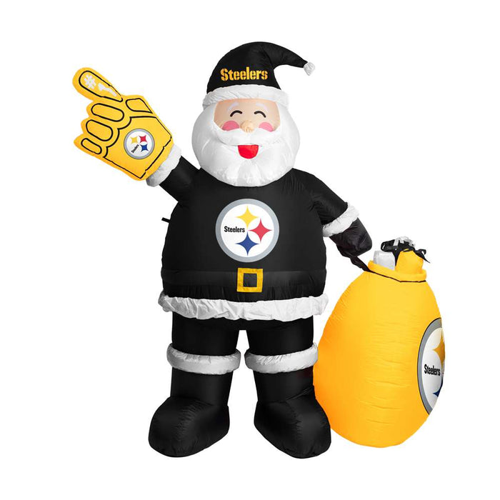 Pittsburgh Steelers Inflatable Santa 7 Ft Tall
