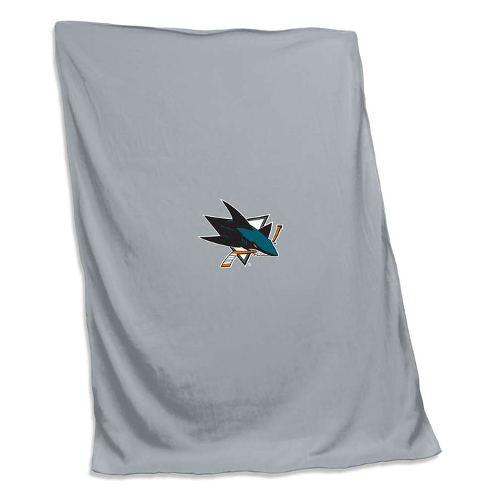 San Jose Sharks Gray Sweatshirt Blanket