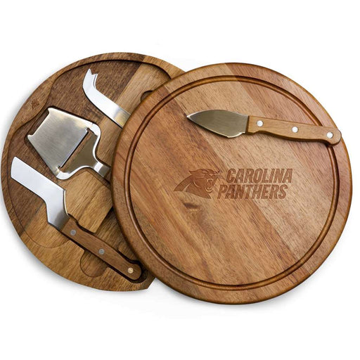 Carolina Panthers Acacia Circo Cheese Cutting Board & Tools Set