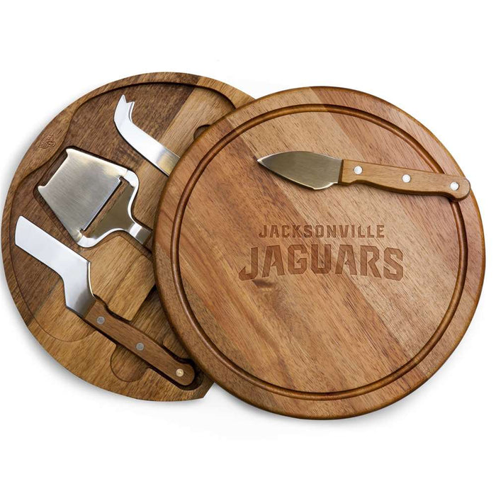 Jacksonville Jaguars Acacia Circo Cheese Cutting Board & Tools Set