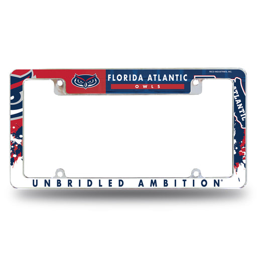 Florida Atlantic Owls  All Over Chrome License Plate Frame