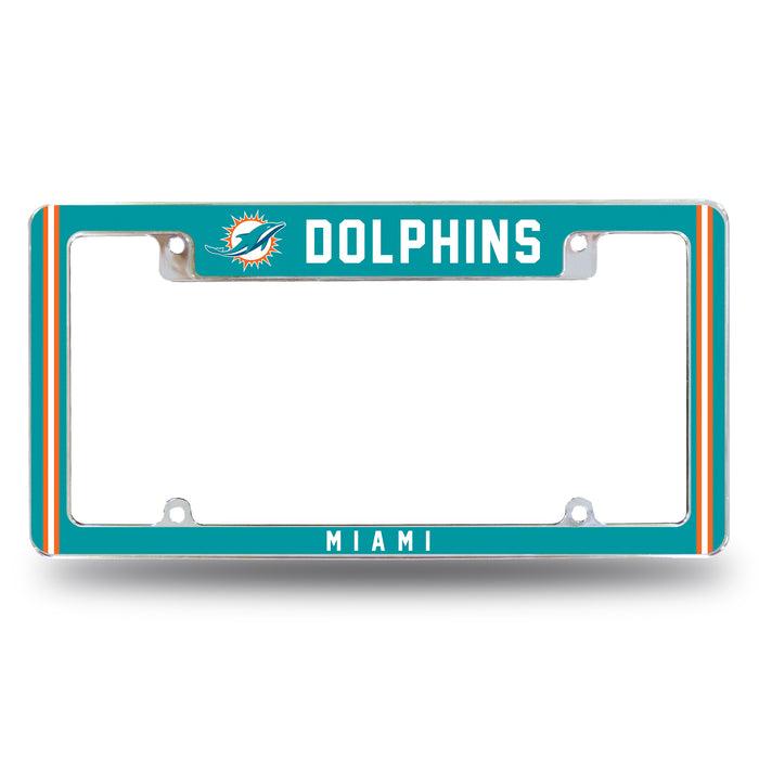Miami Dolphins  All Over Chrome License Plate Frame