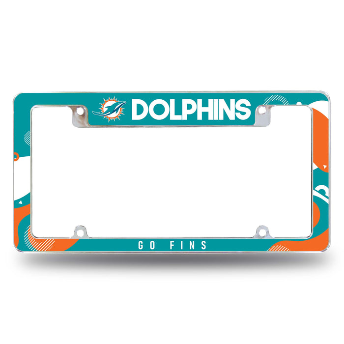 Miami Dolphins  All Over Chrome License Plate Frame