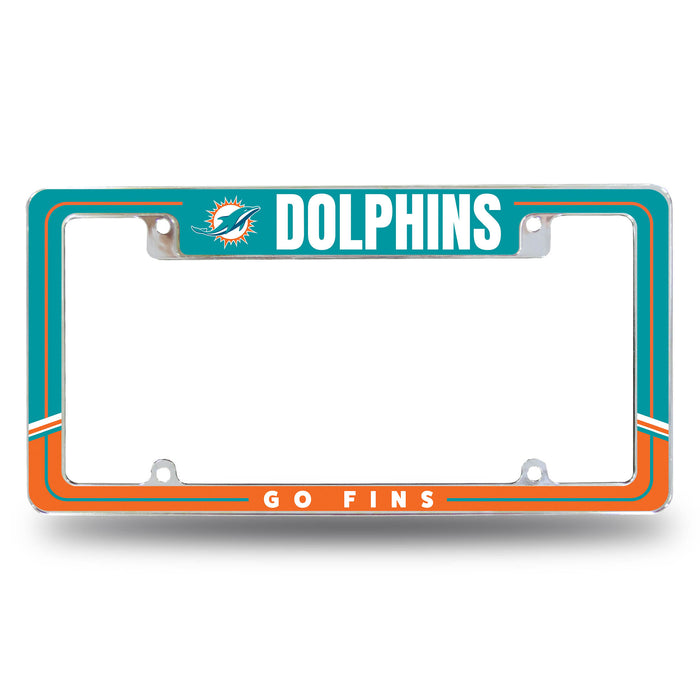 Miami Dolphins  All Over Chrome License Plate Frame