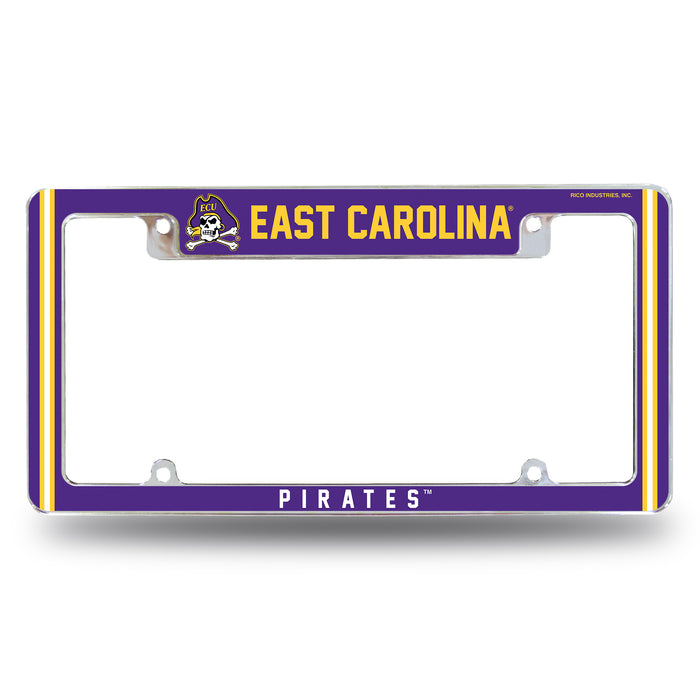 East Carolina Pirates  All Over Chrome License Plate Frame