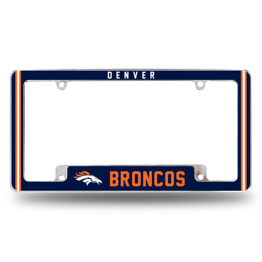 Denver Broncos  All Over Chrome License Plate Frame