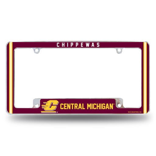 Central Michigan Mules  All Over Chrome License Plate Frame